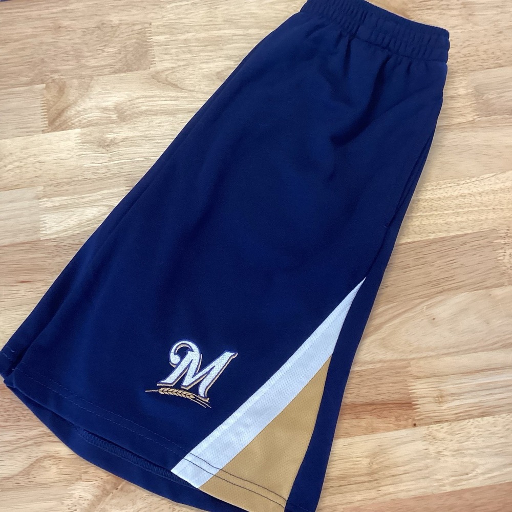 EUC Boys‎ MLB Milwaukee Brewers Performance Shorts With Pockets - Large
